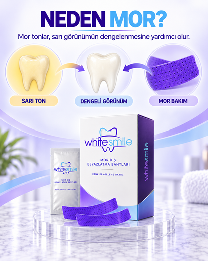 White Smile Mor Diş Beyazlatma Bandı